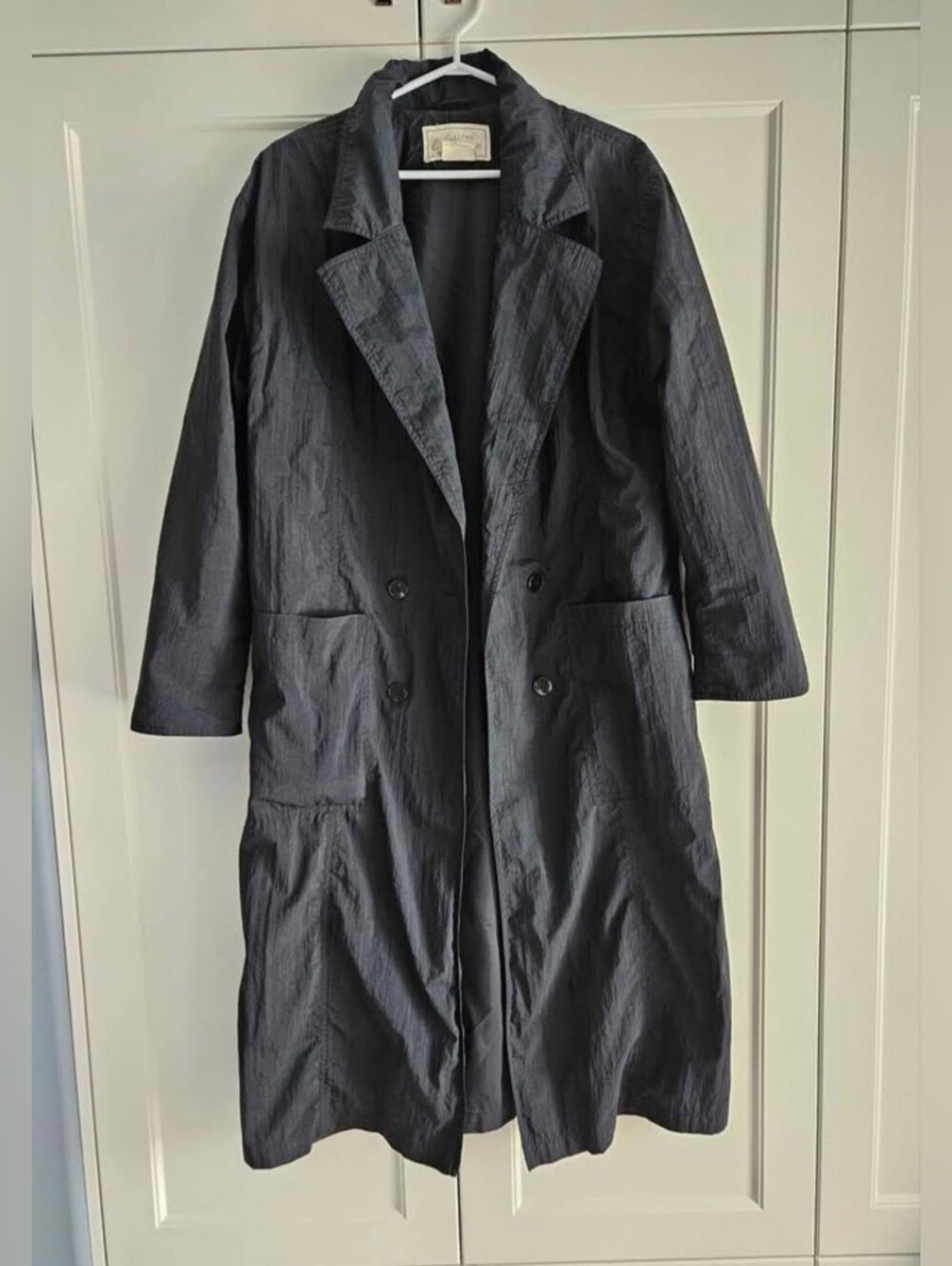 Women’s Long Double-Breasted Black Coat